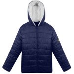 Wilfred Mens Blue Sherpa-Lined Hooded Puffer Jacket