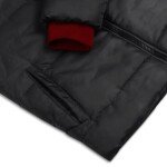 Men's Black Puffer Jacket with Scuba Hood - Down Insulation