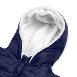 Wilfred Mens Blue Sherpa-Lined Hooded Puffer Jacket