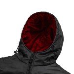 Men's Black Puffer Jacket with Scuba Hood - Down Insulation