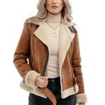 Women's Aviator Brown Leather Jacket