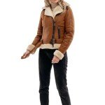 Women's Aviator Brown Leather Jacket