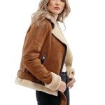 Women's Aviator Brown Leather Jacket