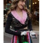 Emily in Paris Lily Collins Fur Collar Cardigan