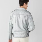 White Leather Biker Jacket