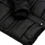 Melvin Mens Black Puffer Jacket with Faux Fur Trim Hood