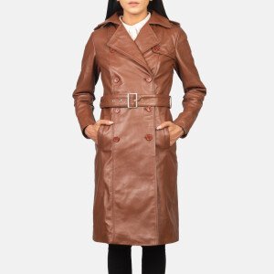 Alice Brown Double Breasted Leather Coat