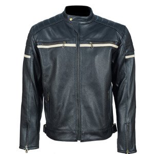 Black Cafe Racer Premium Leather Armored Motorcycle Jacket