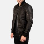 Bomia Ma-1 Leather Bomber Jacket
