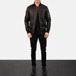 Bomia Ma-1 Leather Bomber Jacket