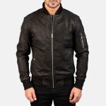 Bomia Ma-1 Leather Bomber Jacket