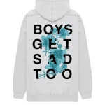 Boys Get Sad Too White Hoodie