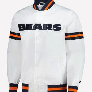 Chicago Bears White Starter Varsity Jacket