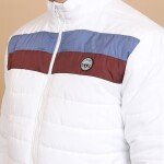 Colourblocked Stand Collar Puffer Jacket