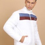 Colourblocked Stand Collar Puffer Jacket