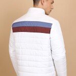 Colourblocked Stand Collar Puffer Jacket