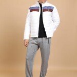 Colourblocked Stand Collar Puffer Jacket