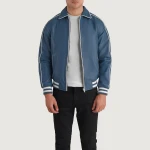 Cooper Black Leather Varsity Jacket