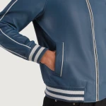 Cooper Black Leather Varsity Jacket