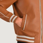 Cooper Black Leather Varsity Jacket