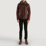 Mens Fur Brown Leather Jacket