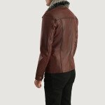 Mens Fur Brown Leather Jacket