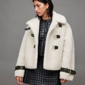 Womens Strap Shearling Jacket