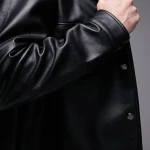 Faux Leather Shirt Jacket