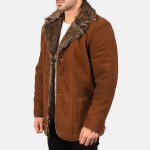 Furlong Brown Suede Leather Coat