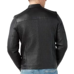 Textured Cafe Racer Jacket Witn Quilted Shoulder