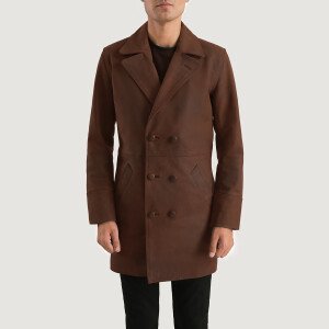 Mens Brown Leather Coat