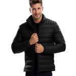 Kian Black Packable Lightweight Puffer Jacket Mens