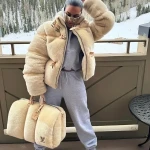 Kim Kardashian Louis Vuitton Shearling Jacket