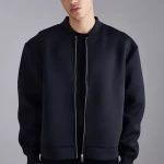 Oversized Boxy Bonded Scuba Bomber Jacket