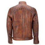 Men Cafe Racer Biker Leather Jacket