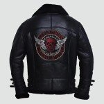 Mens Affliction Black Shearling Jacket