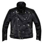 Mens Black Biker Leather Jacket