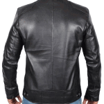 Men's Black Lambskin Leather Cafe Racer Jacket