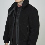 Mens Black Sherpa Jacket