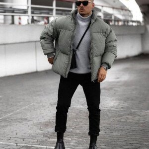 Men's Grey Puffer Jacket