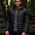 Kian Black Packable Lightweight Puffer Jacket Mens