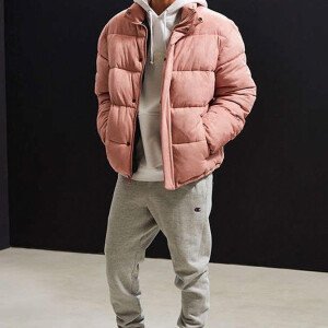 Men's Pink Puffer Jacket