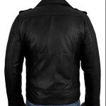 Mens Quilted Black Biker Leather Jacket