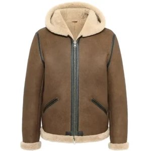 Mens Shearling Hooded Jacket