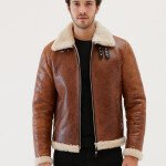 Men's Shearling Collar Premium Leather Jacket