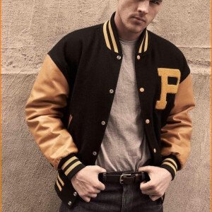 Premium Black And Brown Varsity Jacket