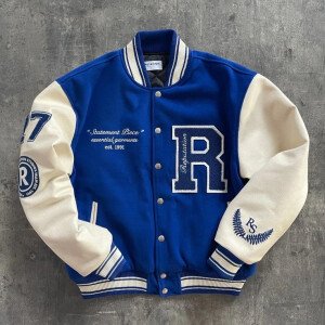 Premium Blue And White Varsity Jacket