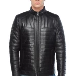 Black Genuine Leather Men’s Coat