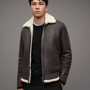 Men's Zip Up Shearling Jacket