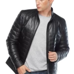 Black Genuine Leather Men’s Coat